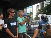 Howie Cooke Leading the Protest