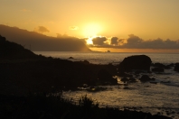 Epic sunset in secret surf spot